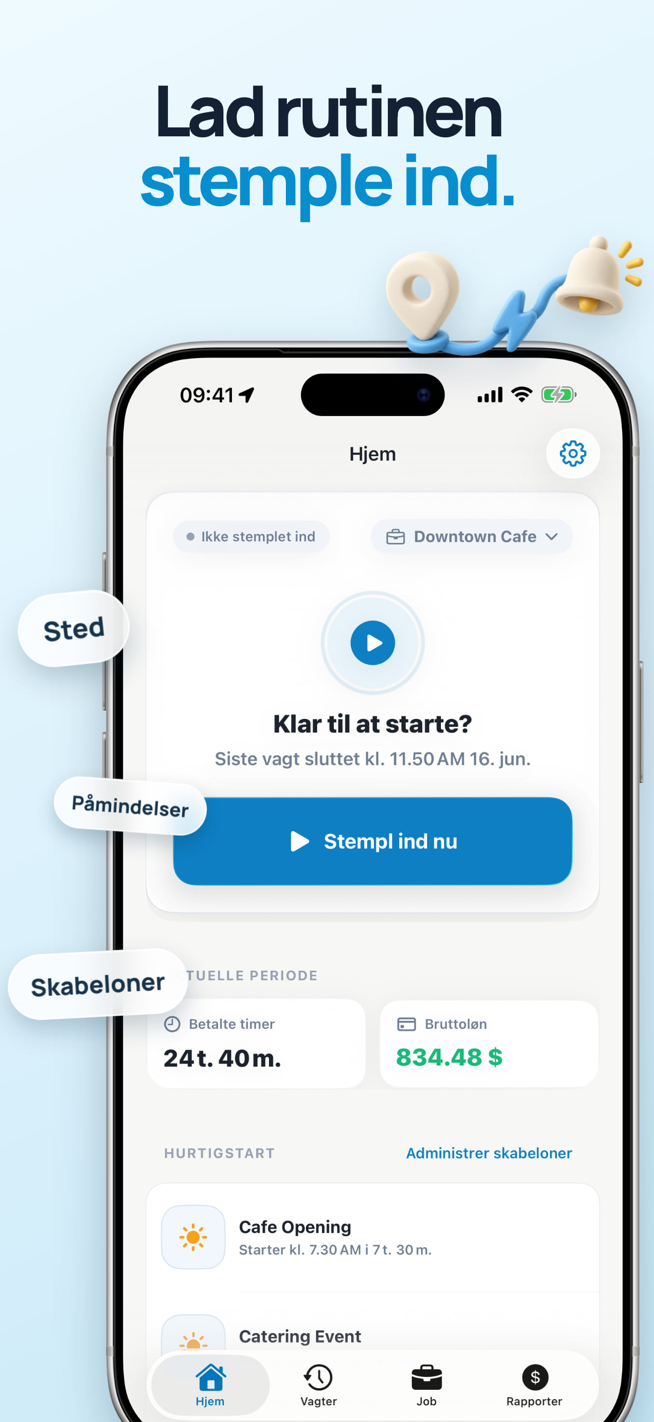 Geofence-app til automatisk indstempling på iPhone
