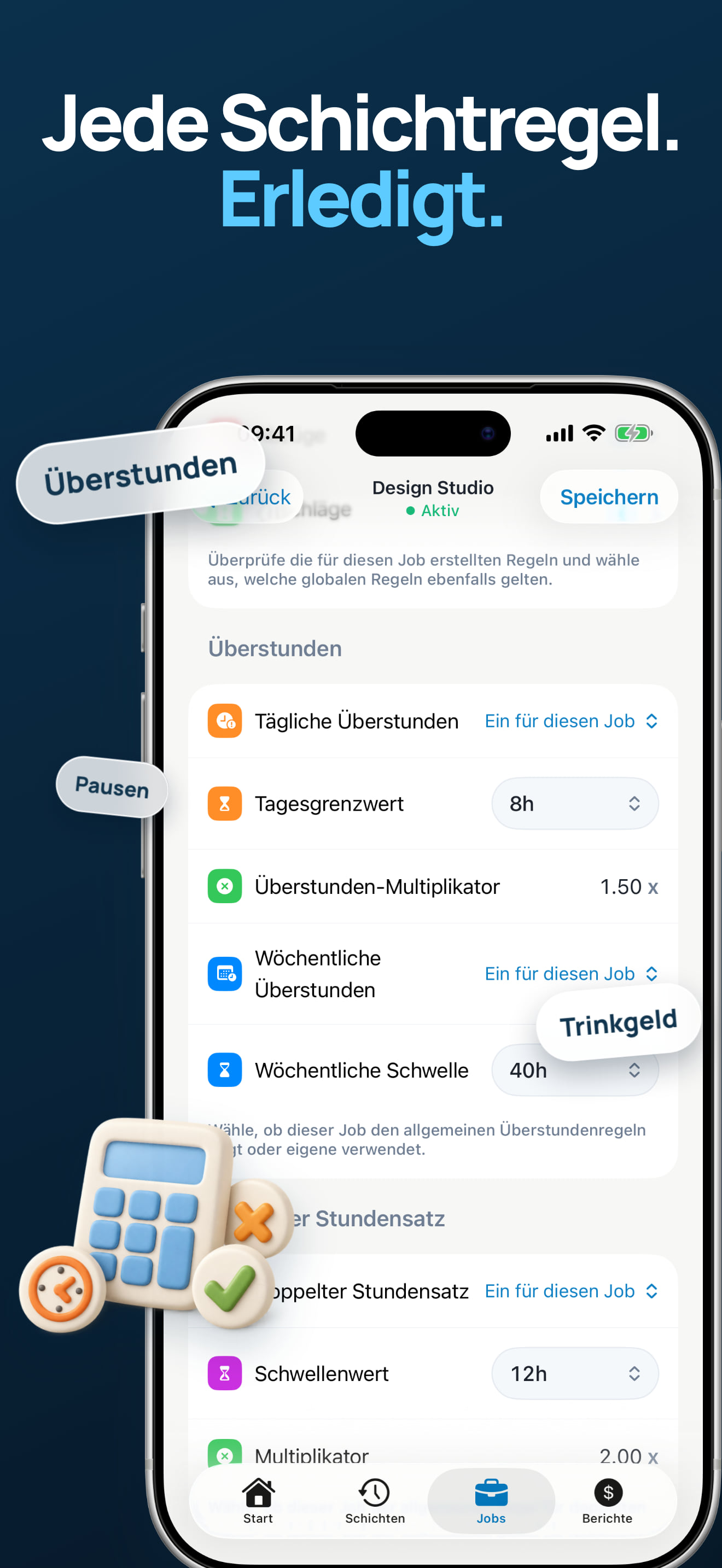 Überstunden und Arbeitszeit zum doppelten Satz erfassen