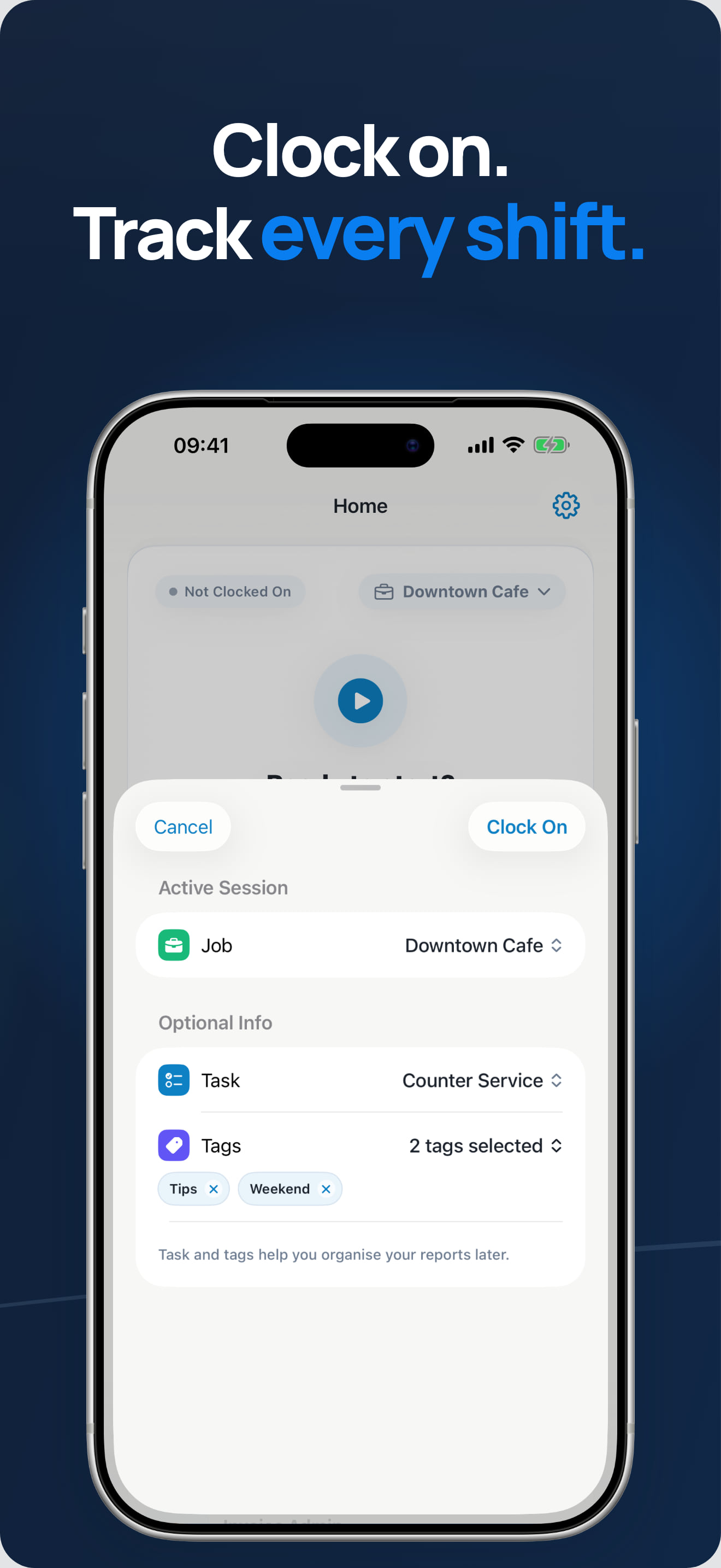 Active Shift Tracker with Pause and Resume