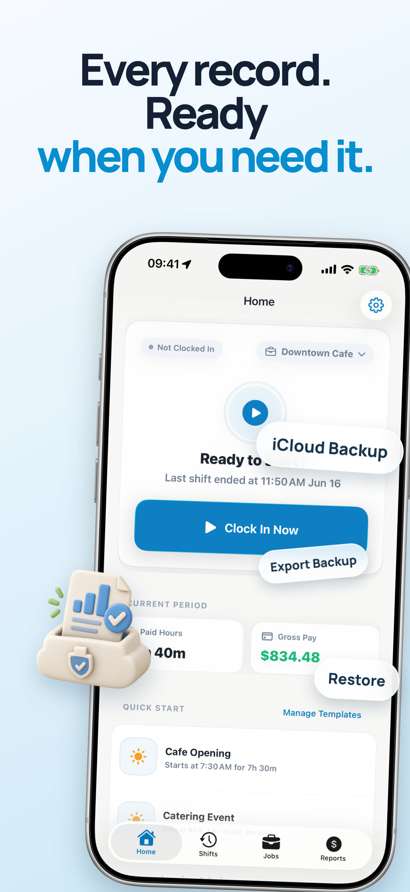 Work Hours Backup Export and Import App