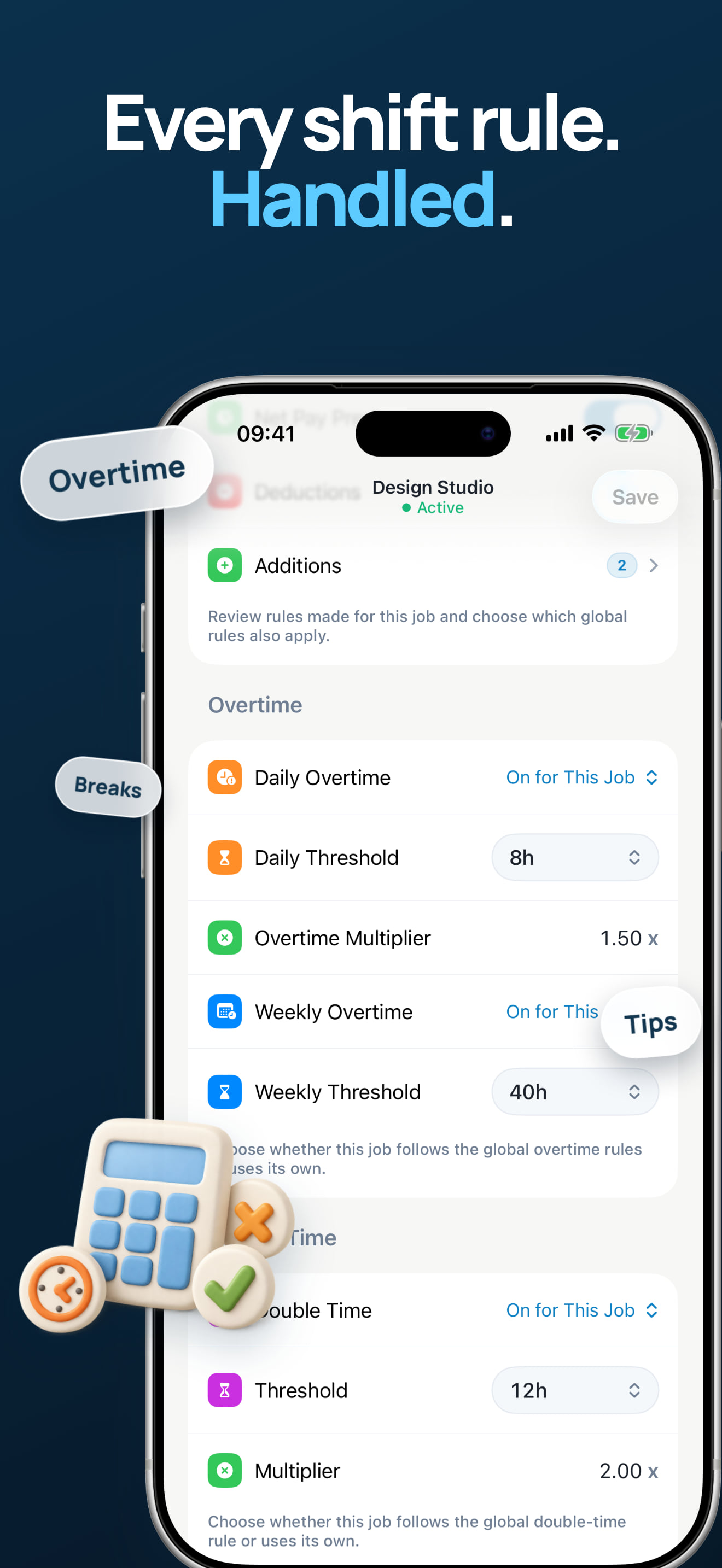 Overtime Tracker and Double Time Calculator App
