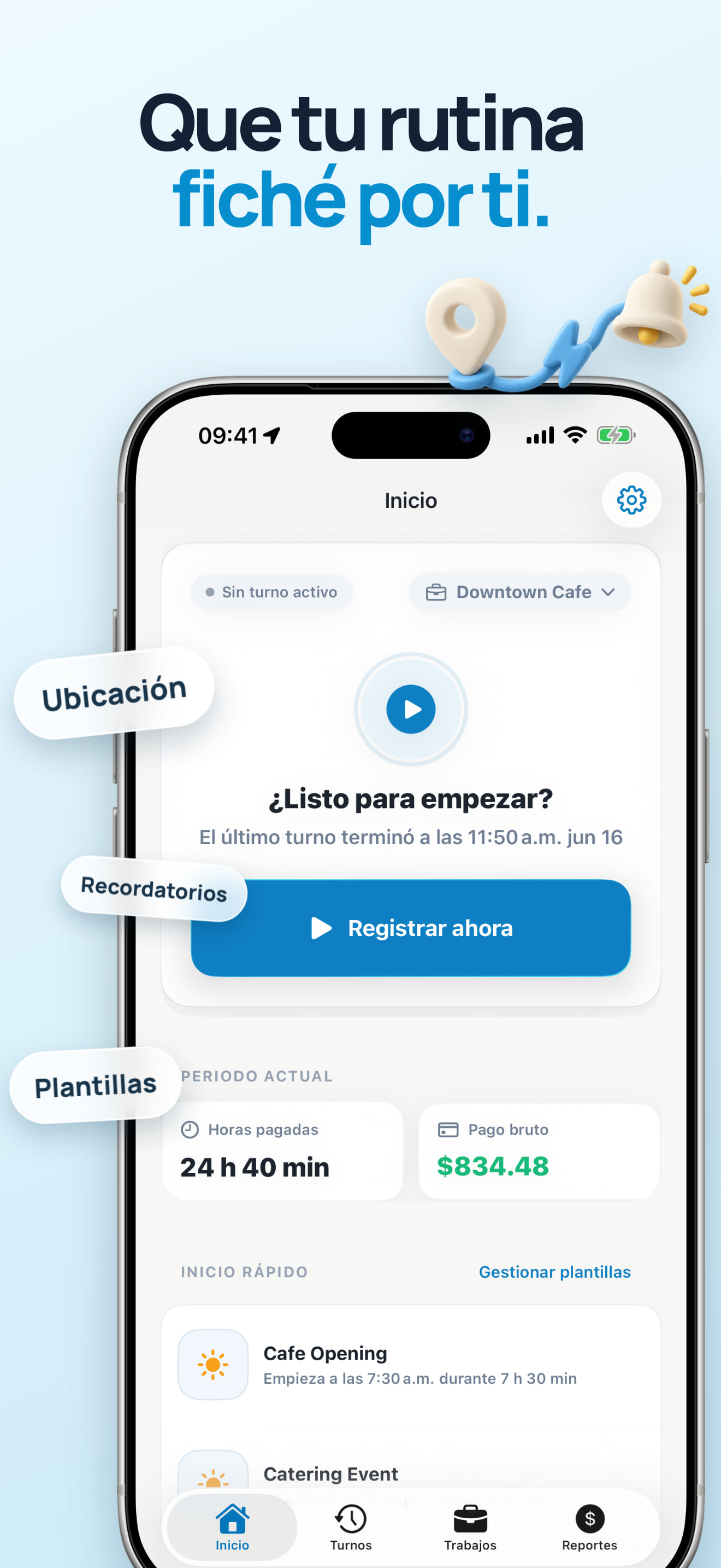 Fichaje automático por ubicación en iPhone