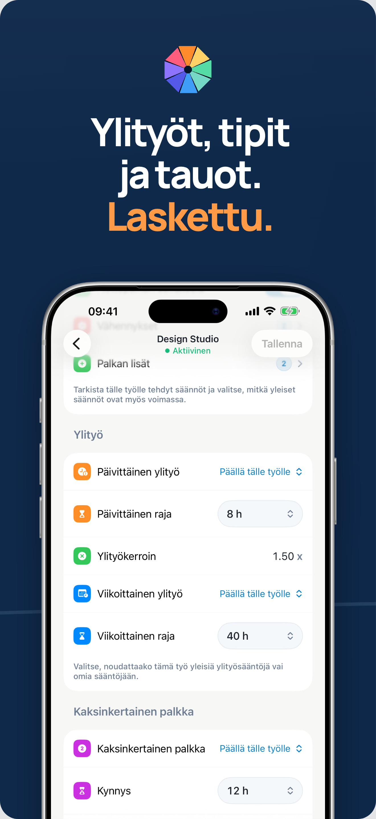 Ylityön ja kaksinkertaisen palkan seuranta