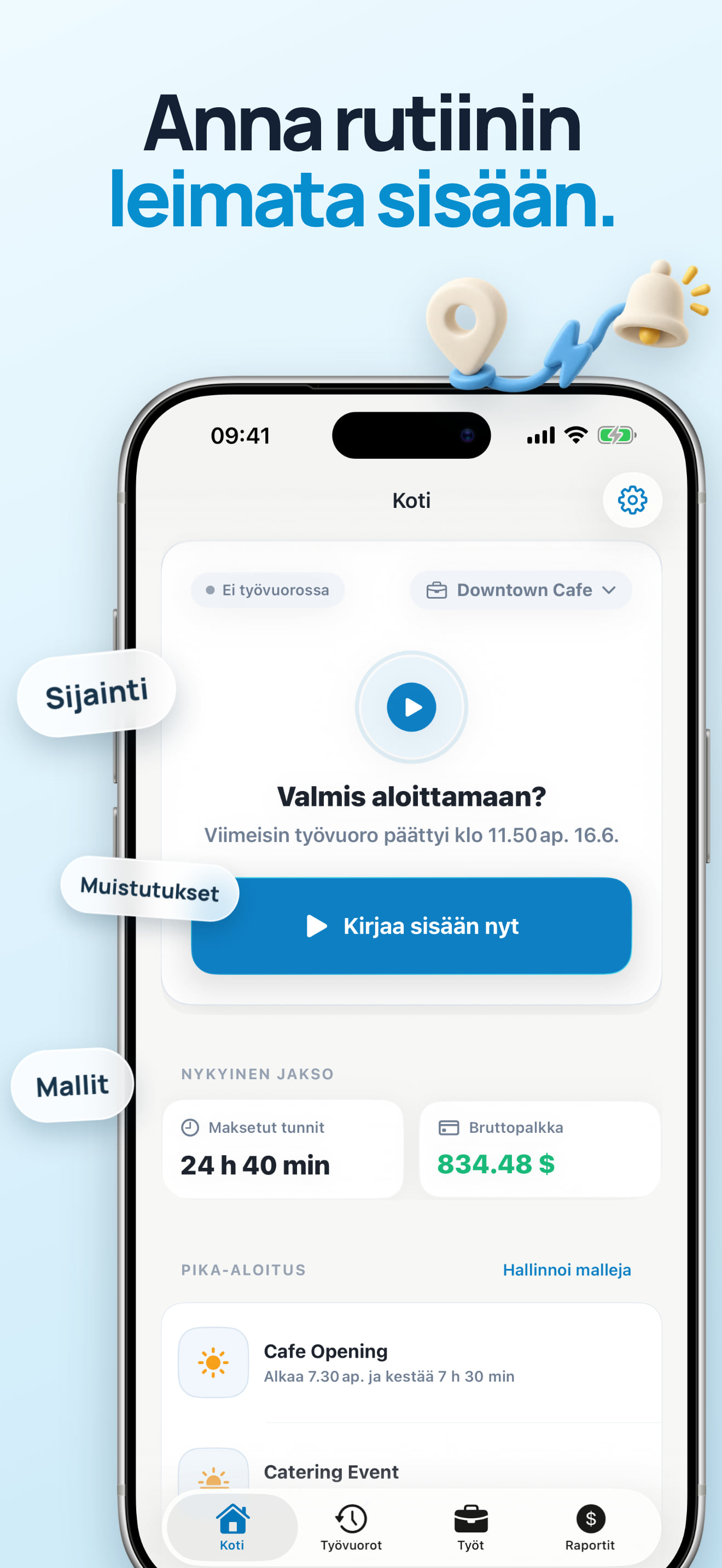 Työtaukojen seuranta- ja muistutussovellus