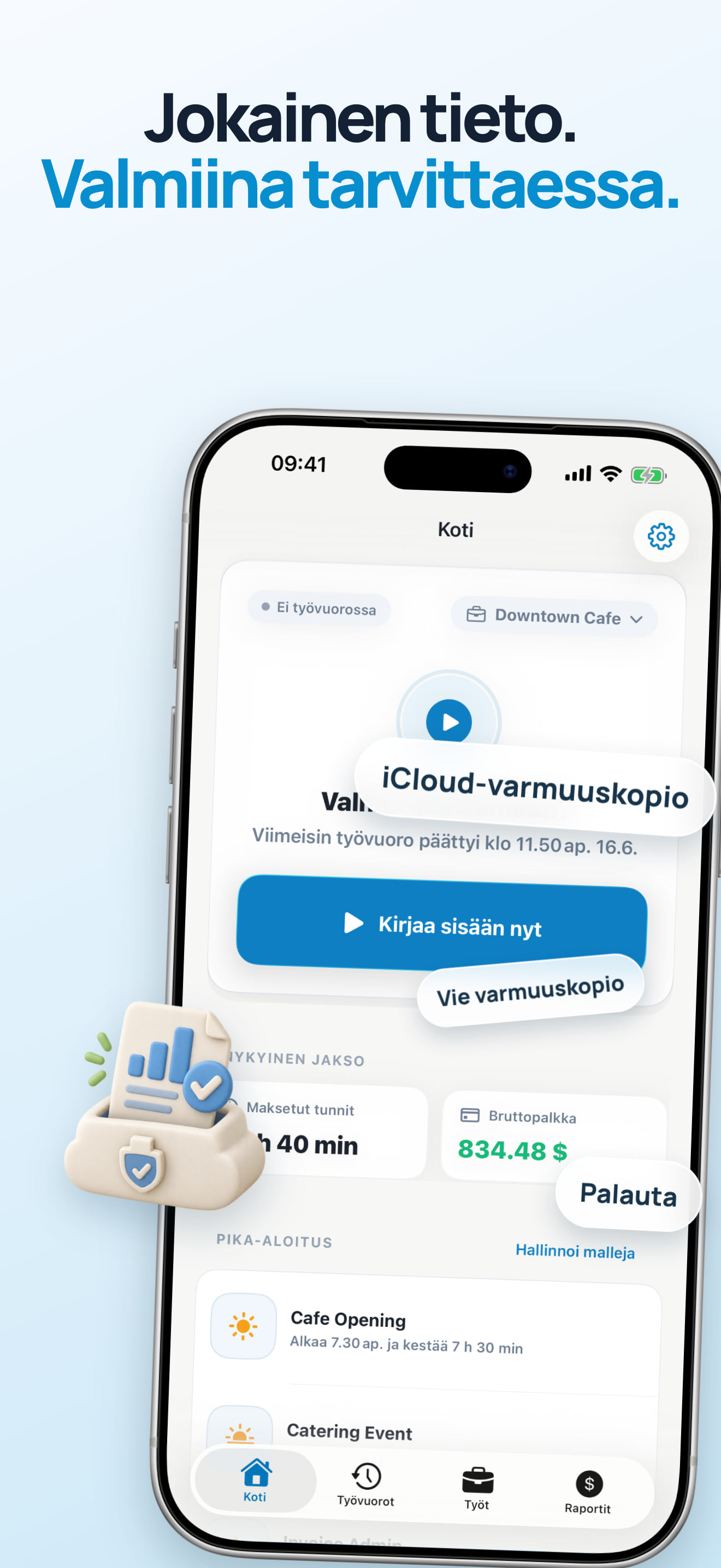 iCloud-työajanseuranta iPhonelle ja iPadille