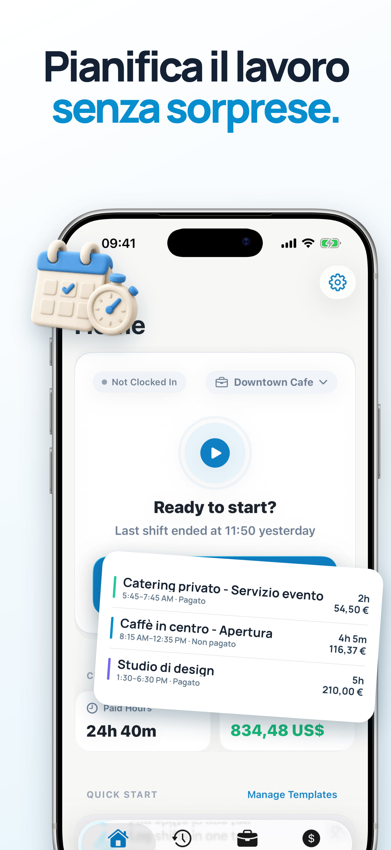 App con modelli per turni di lavoro ricorrenti