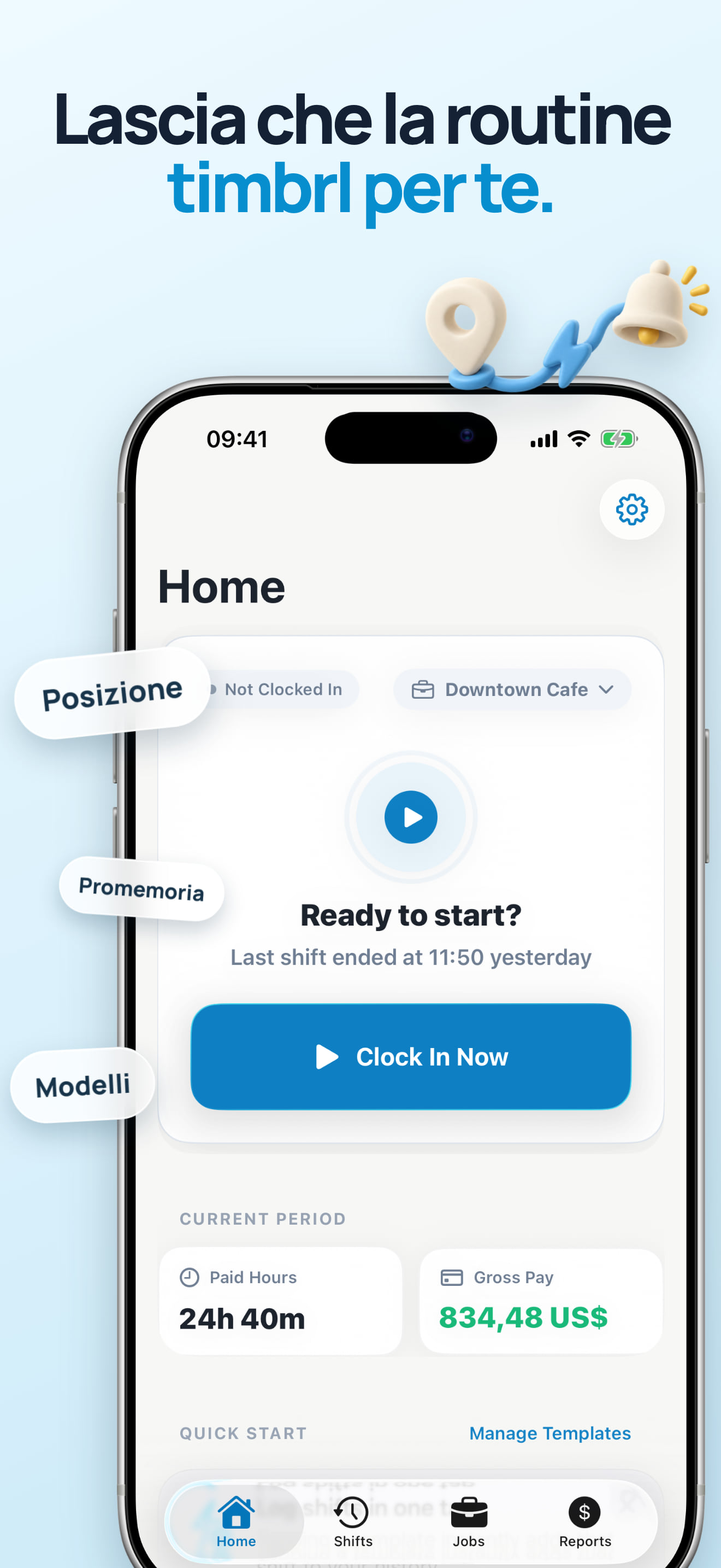 App per monitorare pause di lavoro e promemoria