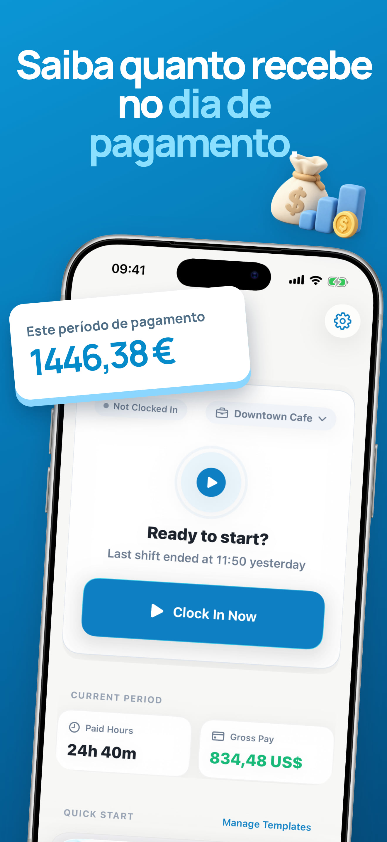 Aplicação de Cálculo de Pagamento à Hora e Horas Extra