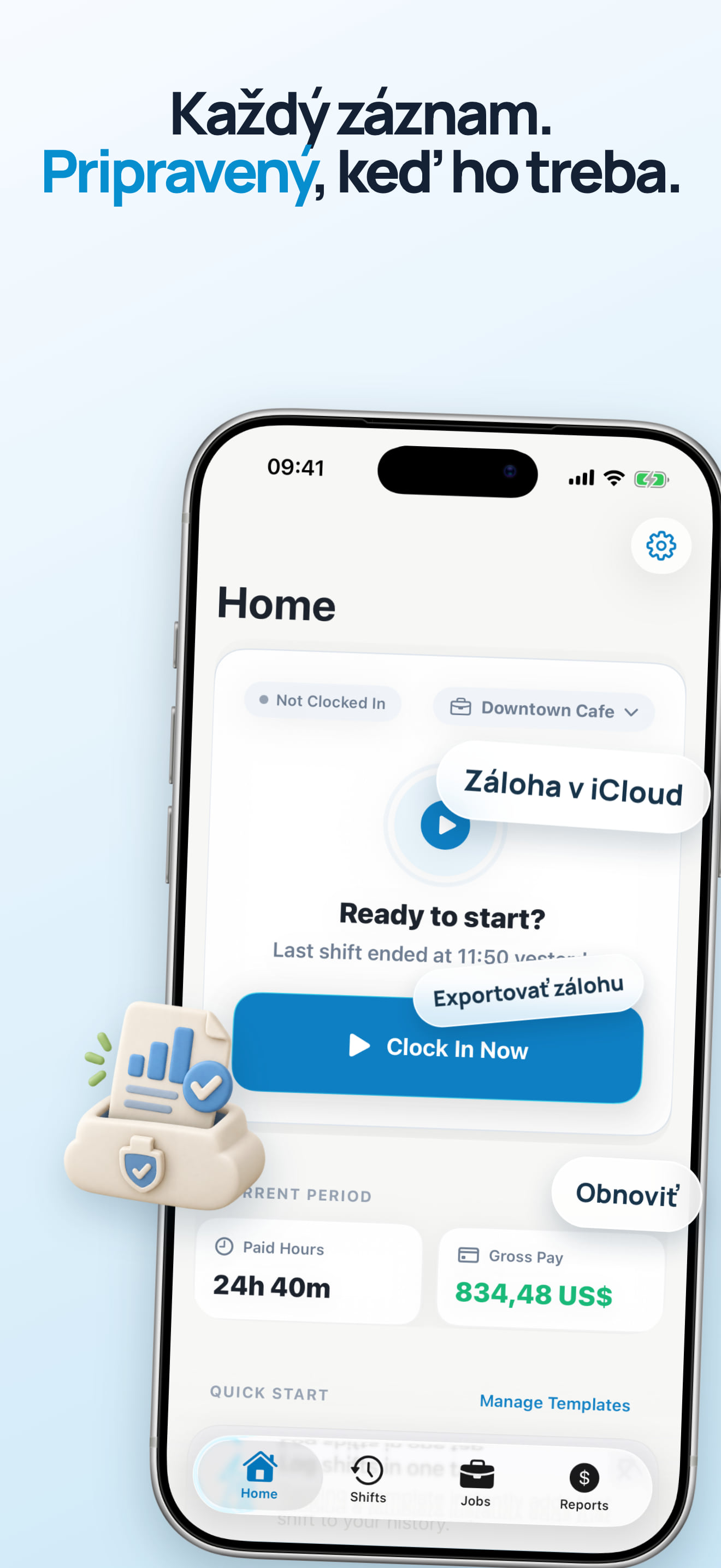 Import a export vlastnej zálohy JSON