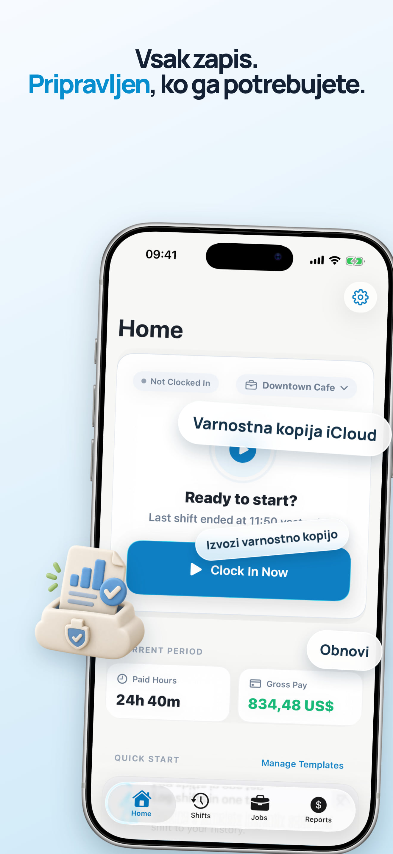 Sledenje uram z iCloud za iPhone in iPad