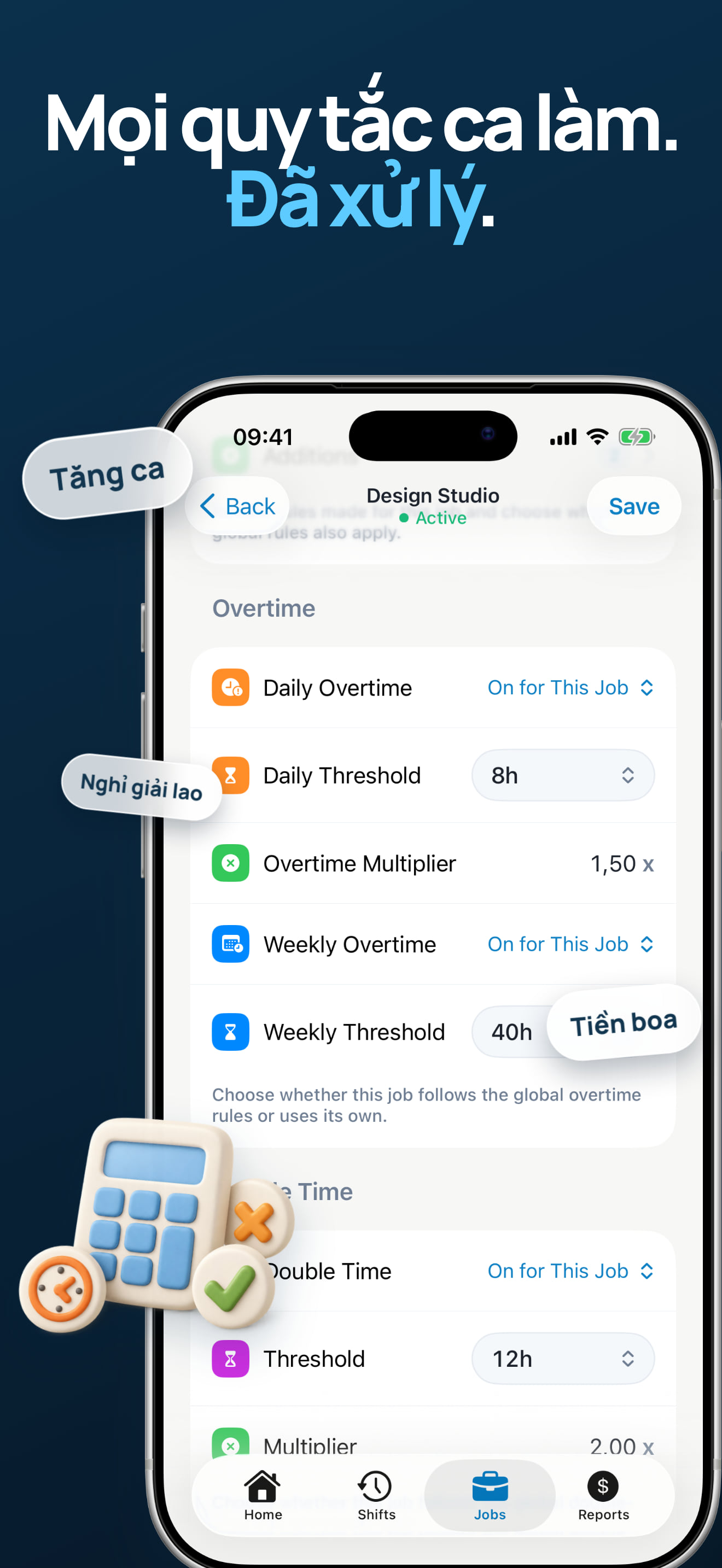 Ứng dụng theo dõi tăng ca và tính lương gấp đôi - HoursKit